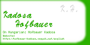 kadosa hofbauer business card